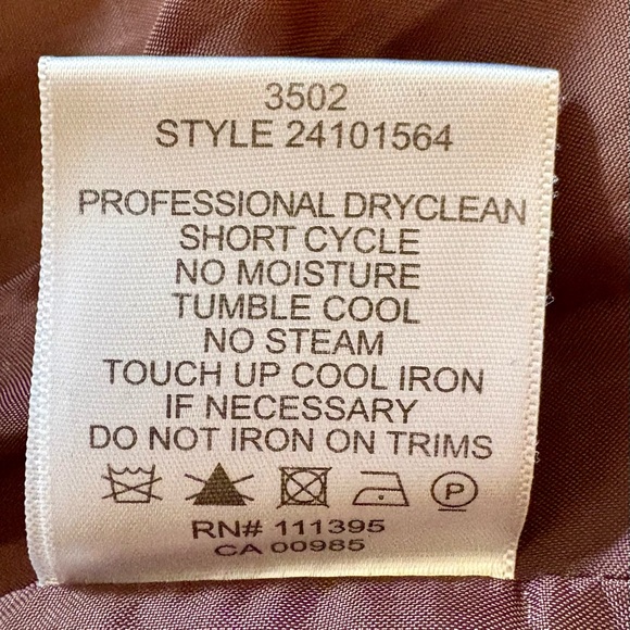 Tory Burch mid-length coat with brown leather trim and a tweed weave. - Picture 17 of 17